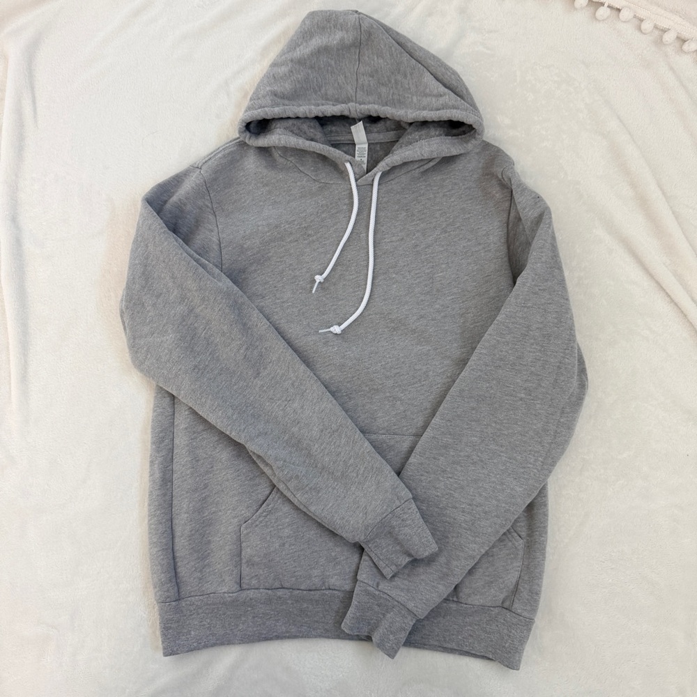 BELLA CANVAS unisex Medium plain hoodie super soft skin friendly GRAY